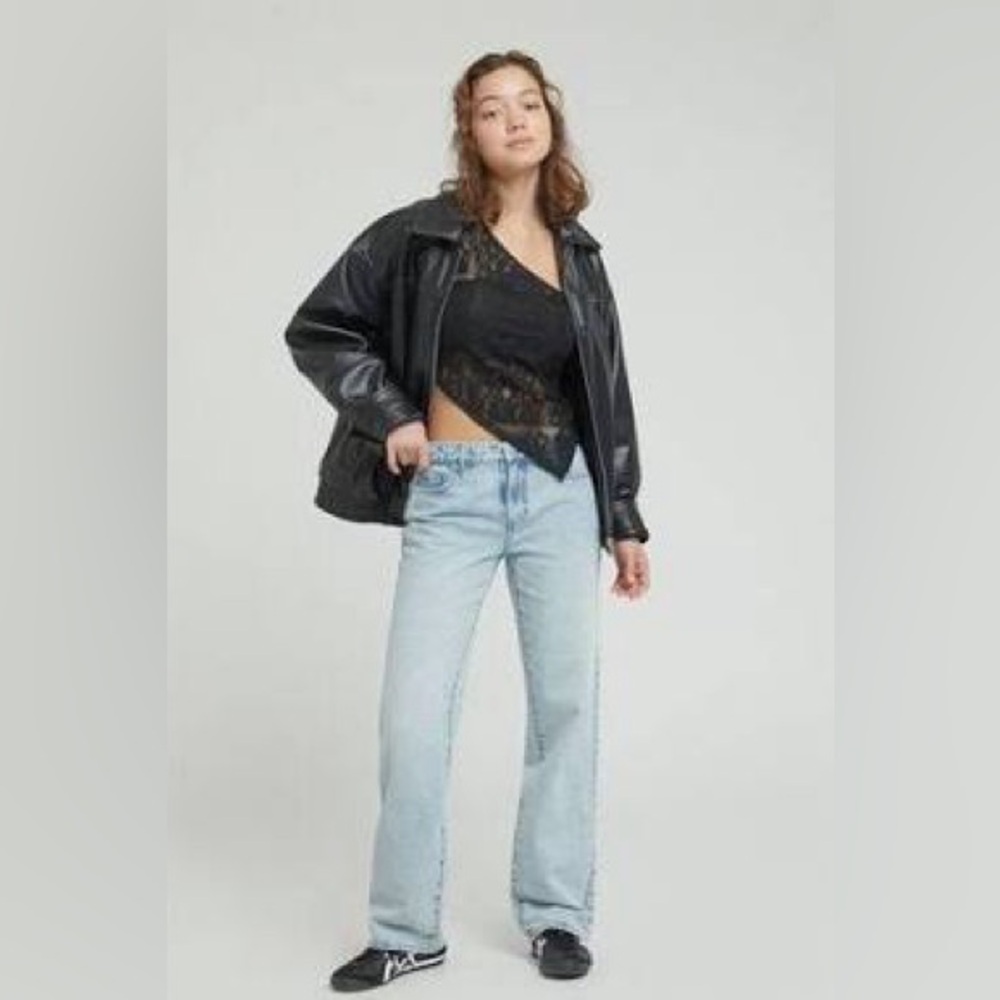 Pacsun Jordyn Acid Low Rise Straight Leg Jeans Light Indigo